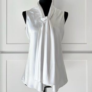 Evan Picone White Sleeveless Top